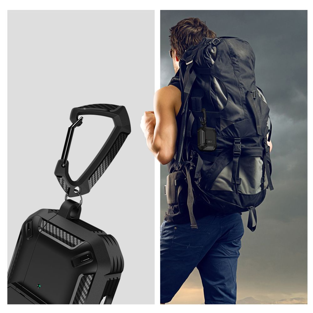 ETUI NA SŁUCHAWKI TECH-PROTECT X-CARBO APPLE AIRPODS PRO 1 / 2 CZARNE