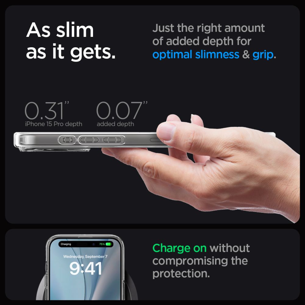 ETUI SPIGEN ULTRA HYBRID MAG MAGSAFE IPHONE 15 PRO GRAFITOWE