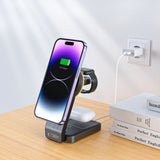 ŁADOWARKA INDUKCYJNA 3W1 TECH-PROTECT QI15W-A28 3IN1 MAGNETIC MAGSAFE WIRELESS CHARGER CZARNY