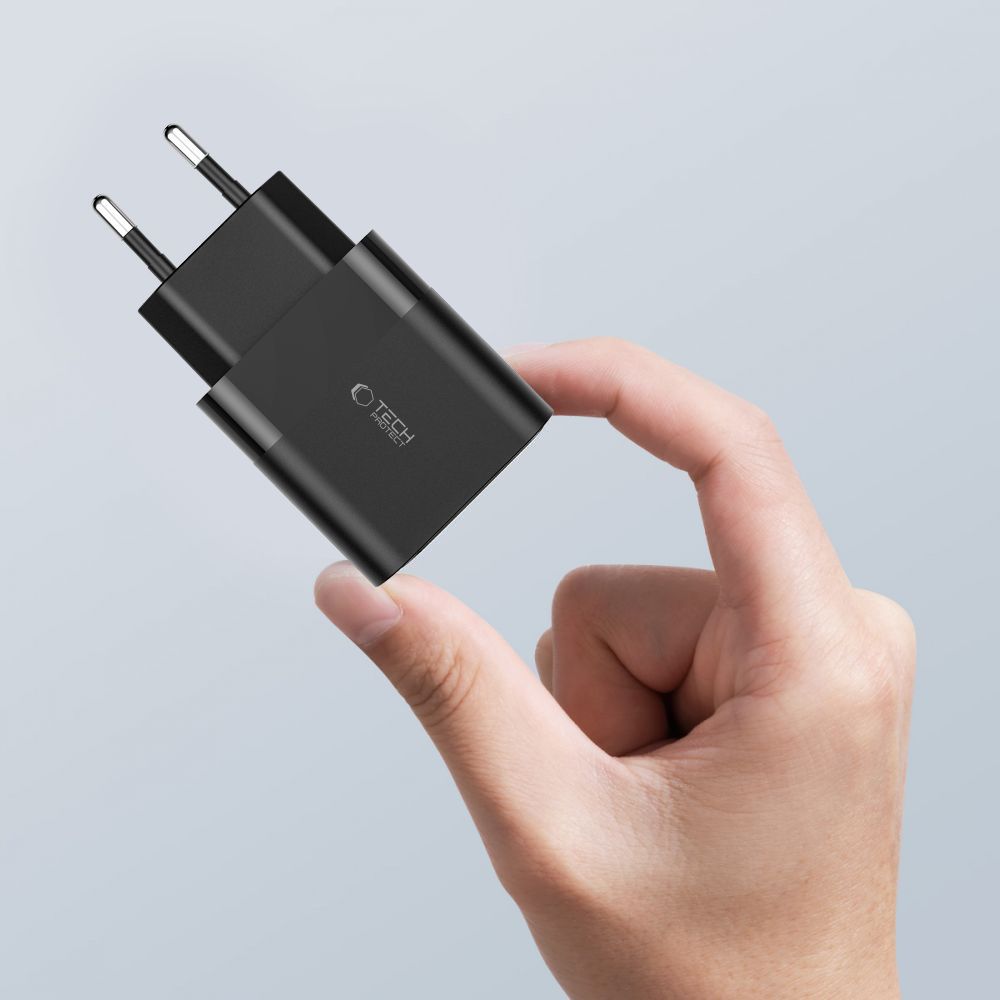 ŁADOWARKA SIECIOWA TECH-PROTECT C30W 2-PORT NETWORK CHARGER PD30W/QC3.0 CZARNA