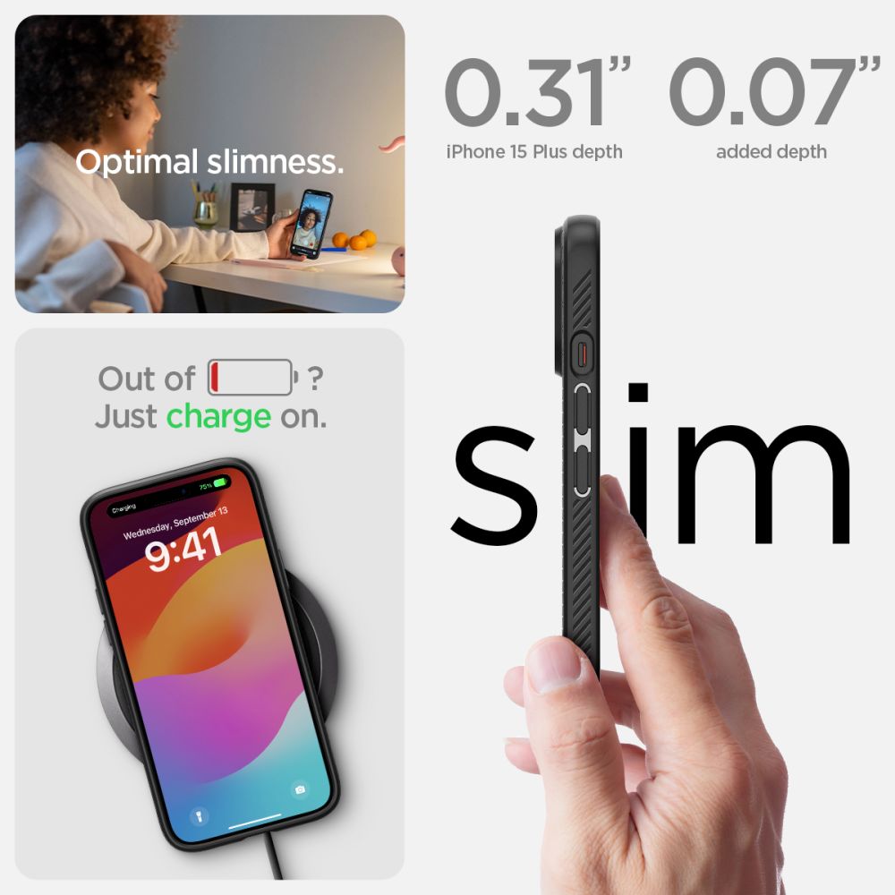 ETUI SPIGEN LIQUID AIR IPHONE 15 PLUS CZARNE