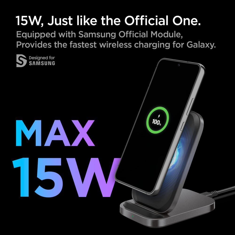 ŁADOWARKA INDUKCYJNA SPIGEN PF2102 ARCFIELD WIRELESS CHARGER 15W BLACK CZARNA