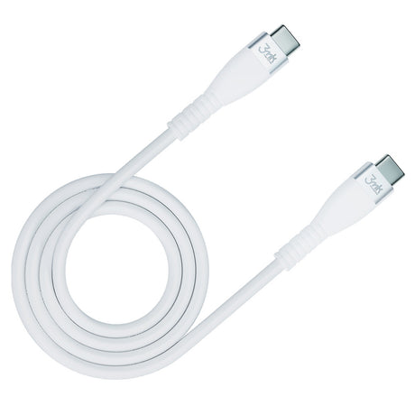 KABEL 3MK HYPER TYPE-C DO TYPE-C 60W 3A BIAŁY