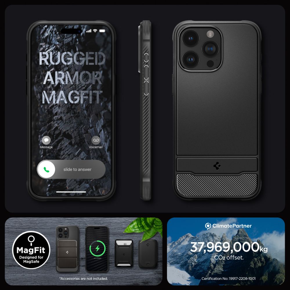 ETUI SPIGEN RUGGED ARMOR MAG MAGSAFE IPHONE 15 PRO MAX CZARNE