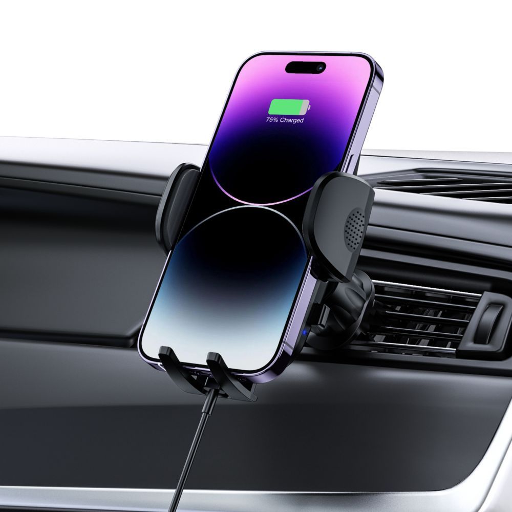 UCHWYT SAMOCHODOWY DO KRATKI NA KOKPIT I SZYBĘ Z ŁADOWANIEM INDUKCYJNYM TECH-PROTECT CM15W-V1 WIRELESS CHARGER 15W CZARNY