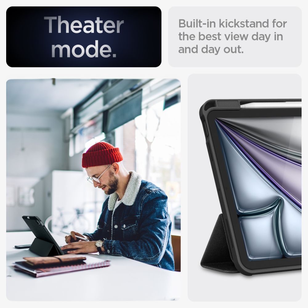 ETUI SPIGEN URBAN FIT IPAD AIR 10.9” 4 / 5 / 2020-2022 / 11” 6 / 7 / 2024-2025 CZARNE