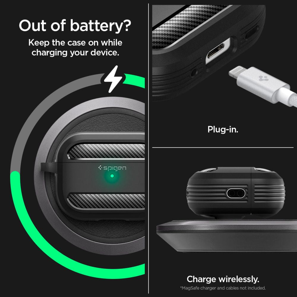 ETUI NA SŁUCHAWKI SPIGEN RUGGED ARMOR APPLE AIRPODS PRO 1 / 2 CZARNE
