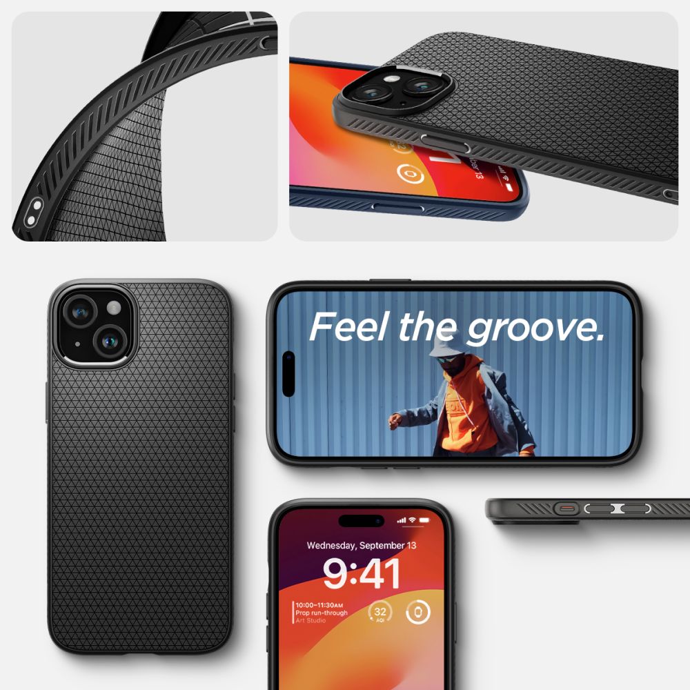 ETUI SPIGEN LIQUID AIR IPHONE 15 PLUS CZARNE