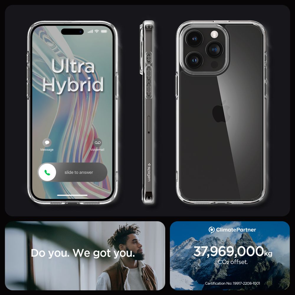 ETUI SPIGEN ULTRA HYBRID IPHONE 15 PRO MAX CRYSTAL CLEAR TRANSPARETNE