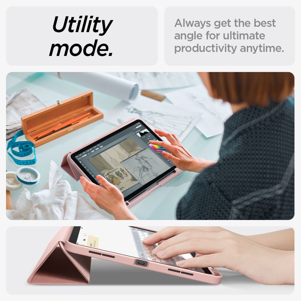 ETUI SPIGEN URBAN FIT IPAD AIR 10.9” 4 / 5 / 2020-2022 / 11” 6 / 7 / 2024-2025 RÓŻOWO ZŁOTE