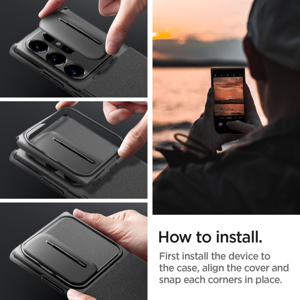 ETUI SPIGEN OPTIK ARMOR SAMSUNG GALAXY S24 ULTRA BLACK CZARNE