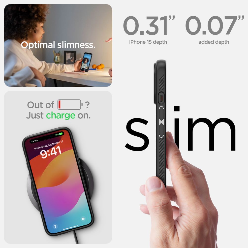 ETUI SPIGEN LIQUID AIR IPHONE 15 CZARNE