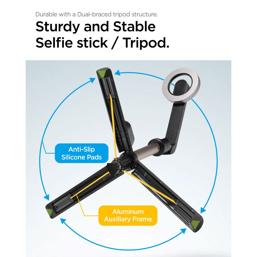SELFIE STICK TRIPOD SPIGEN S570W MAGSAFE BLUETOOTH CZARNY