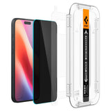SZKŁO HARTOWANE PRYWATYZUJĄCE SPIGEN GLAS.TR ”EZ FIT” 2-PACK IPHONE 15 / 16 PRIVACY