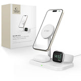 ŁADOWARKA INDUKCYJNA 3W1 TECH-PROTECT QI15W-A22 MAGNETIC MAGSAFE WIRELESS CHARGER BIAŁA