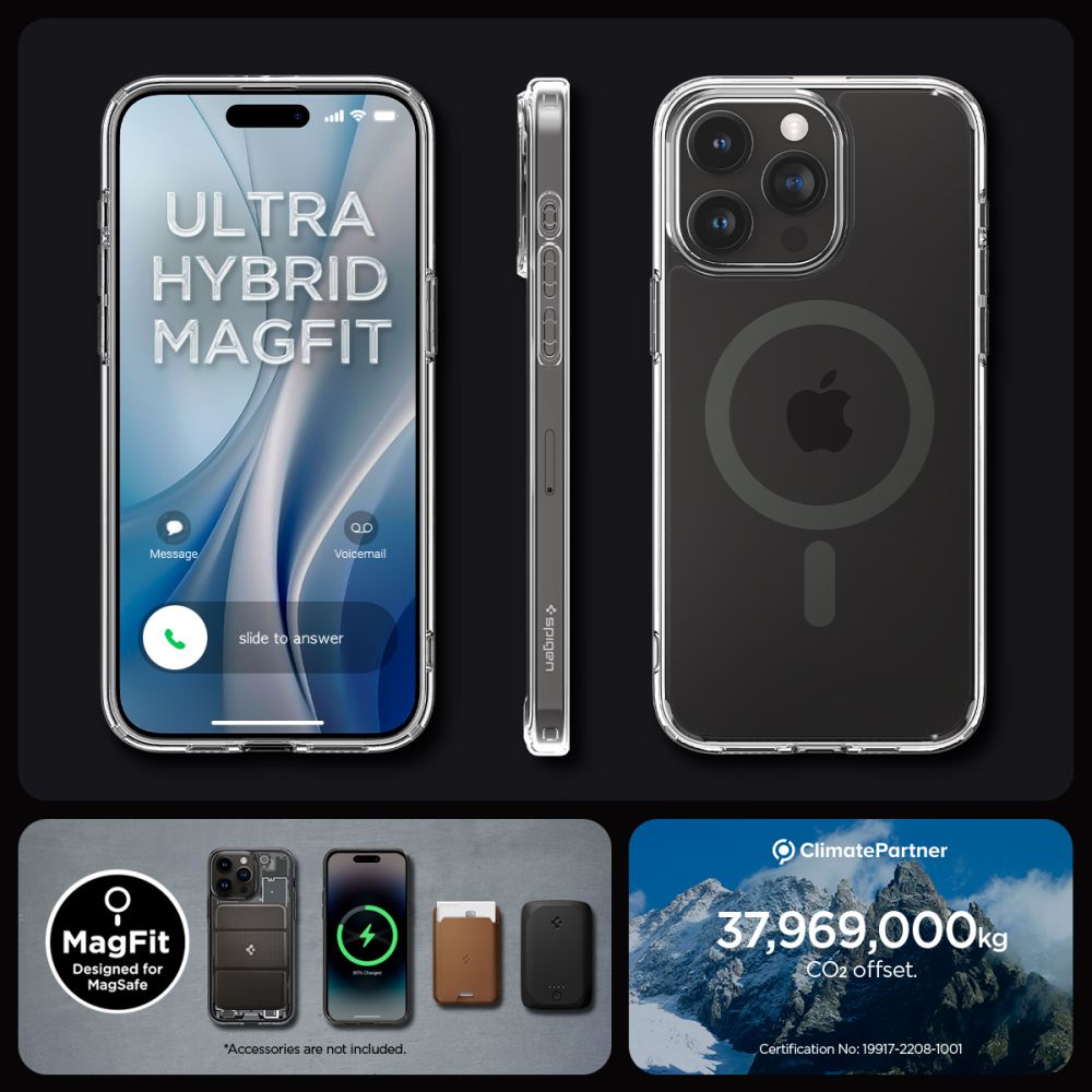 ETUI SPIGEN ULTRA HYBRID MAG MAGSAFE IPHONE 15 PRO MAX GRAPHITE GRAFITOWE