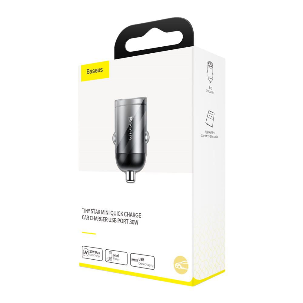 BASEUS ŁADOWARKA SAMOCHODOWA TINY STAR MINI QC 3.0 30W 1X USB SZARA
