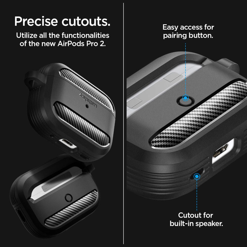 ETUI NA SŁUCHAWKI SPIGEN RUGGED ARMOR APPLE AIRPODS PRO 1 / 2 CZARNE