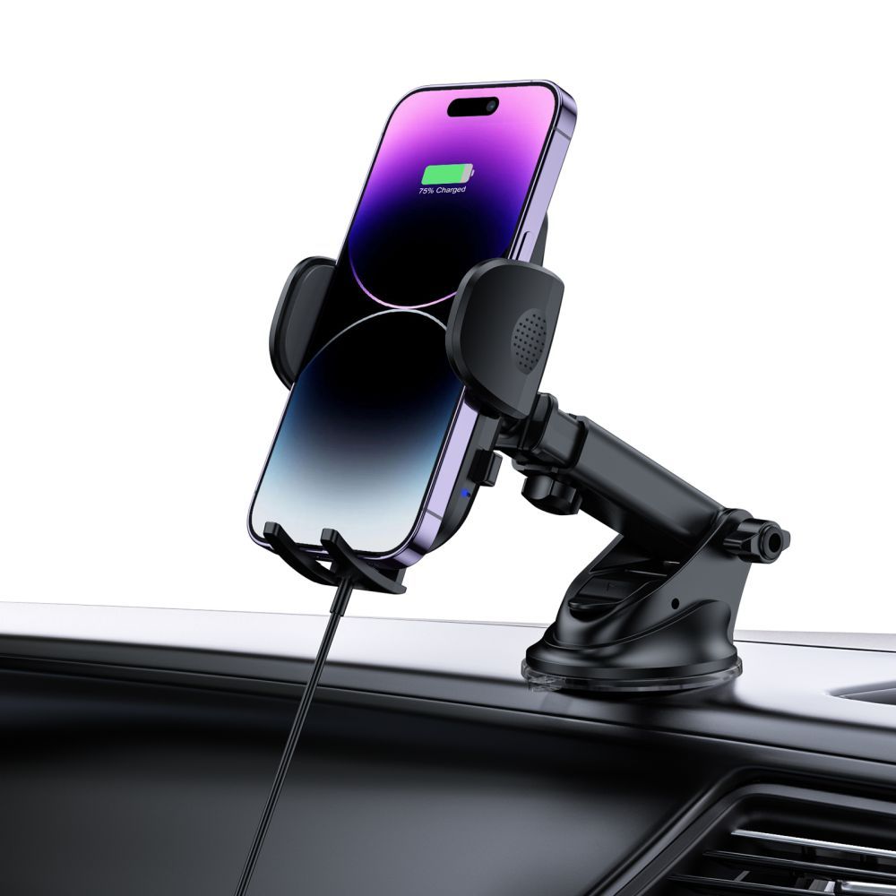UCHWYT SAMOCHODOWY DO KRATKI NA KOKPIT I SZYBĘ Z ŁADOWANIEM INDUKCYJNYM TECH-PROTECT CM15W-V1 WIRELESS CHARGER 15W CZARNY