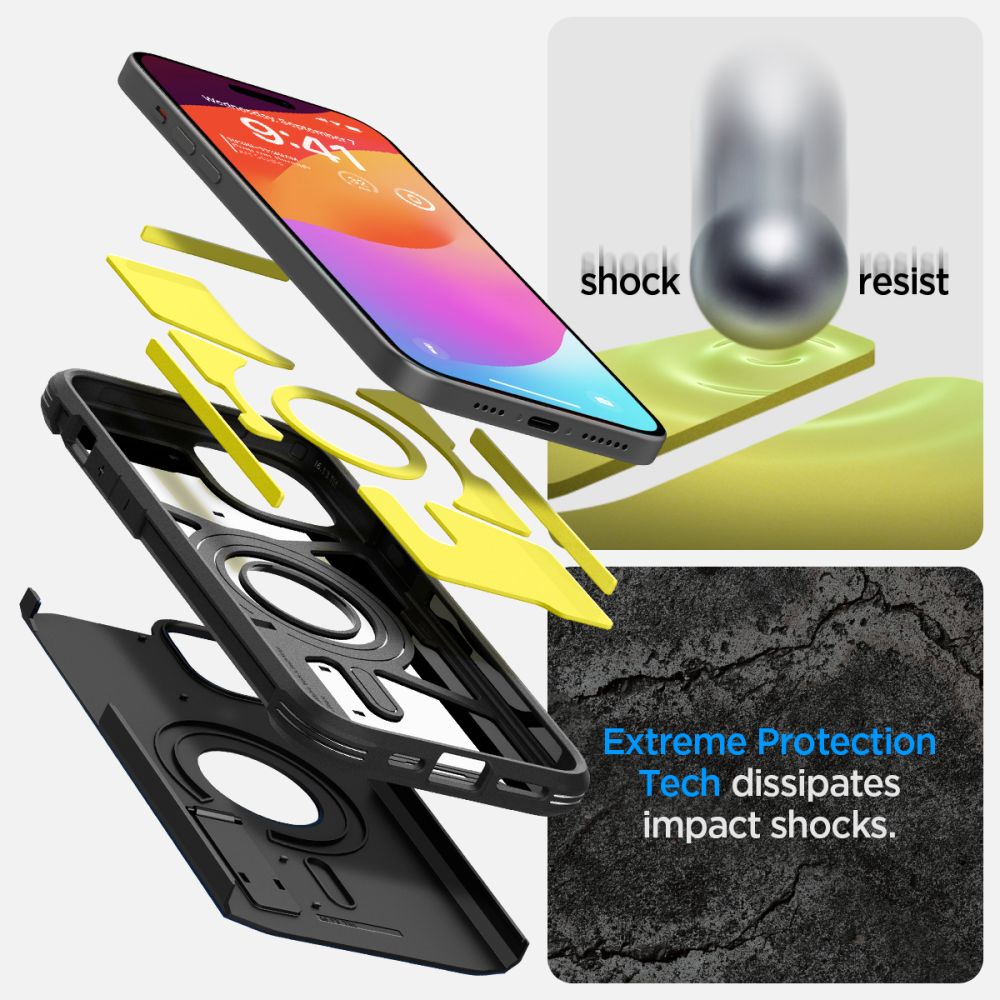 ETUI SPIGEN TOUGH ARMOR MAG MAGSAFE IPHONE 15 CZARNE