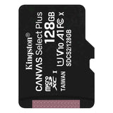 KINGSTON KARTA PAMIĘCI 128GB MICROSDHC CANVAS SELECT PLUS KL. 10 UHS-I 100 MB/S