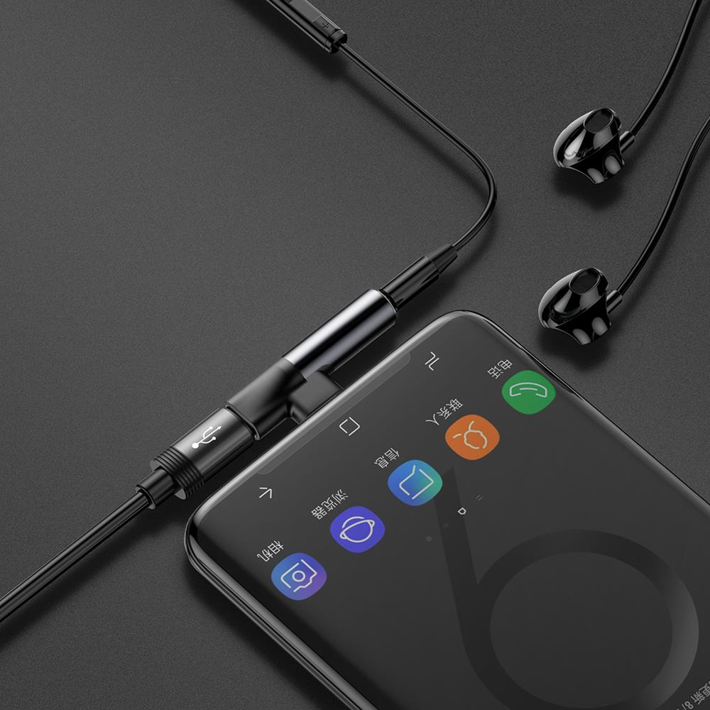 BASEUS ADAPTER L41 USB-C DO USB-C - JACK 3,5 MM CZARNY