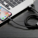 BASEUS KABEL CAFULE USB - LIGHTNING 1,0 M 2,4A SZARO-CZARNY DWUSTRONNE USB