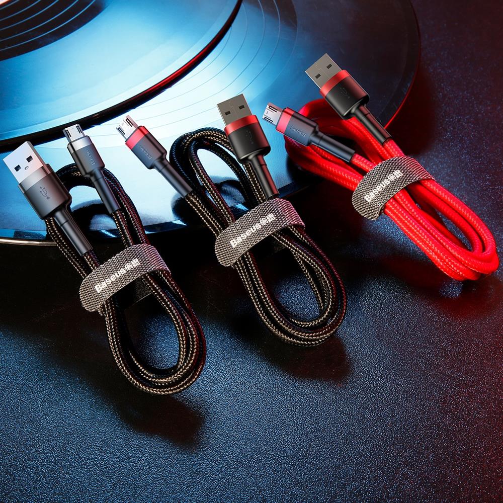 BASEUS KABEL CAFULE USB - MICRO USB 3,0 M 1,5A CZERWONO-CZARNY