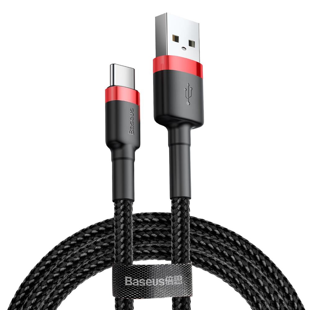 BASEUS KABEL CAFULE USB - USB-C 3,0 M 2A CZERWONO-CZARNY