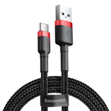 BASEUS KABEL CAFULE USB - USB-C 3,0 M 2A CZERWONO-CZARNY