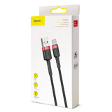 BASEUS KABEL CAFULE USB - USB-C 3,0 M 2A CZERWONO-CZARNY