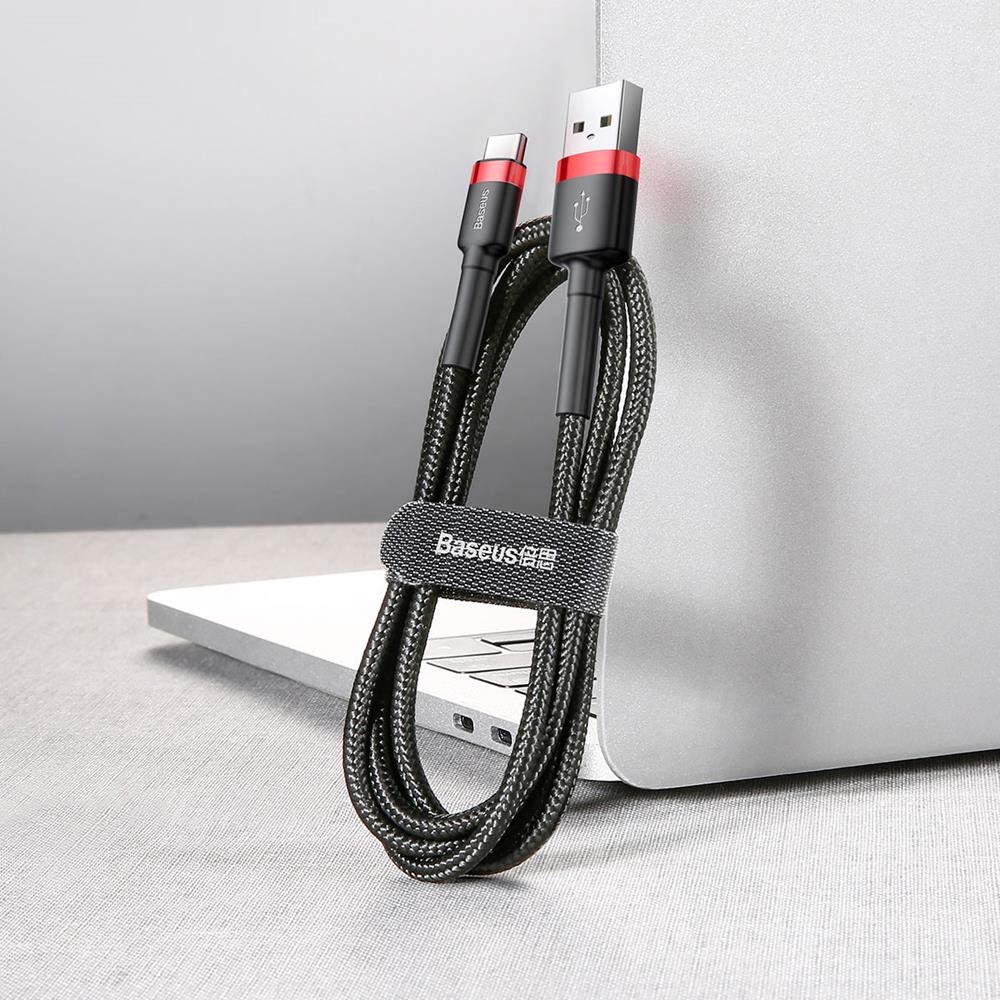 BASEUS KABEL CAFULE USB - USB-C 3,0 M 2A CZERWONO-CZARNY