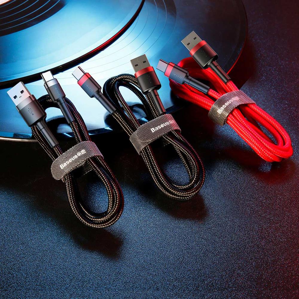 BASEUS KABEL CAFULE USB - USB-C 3,0 M 2A CZERWONO-CZARNY