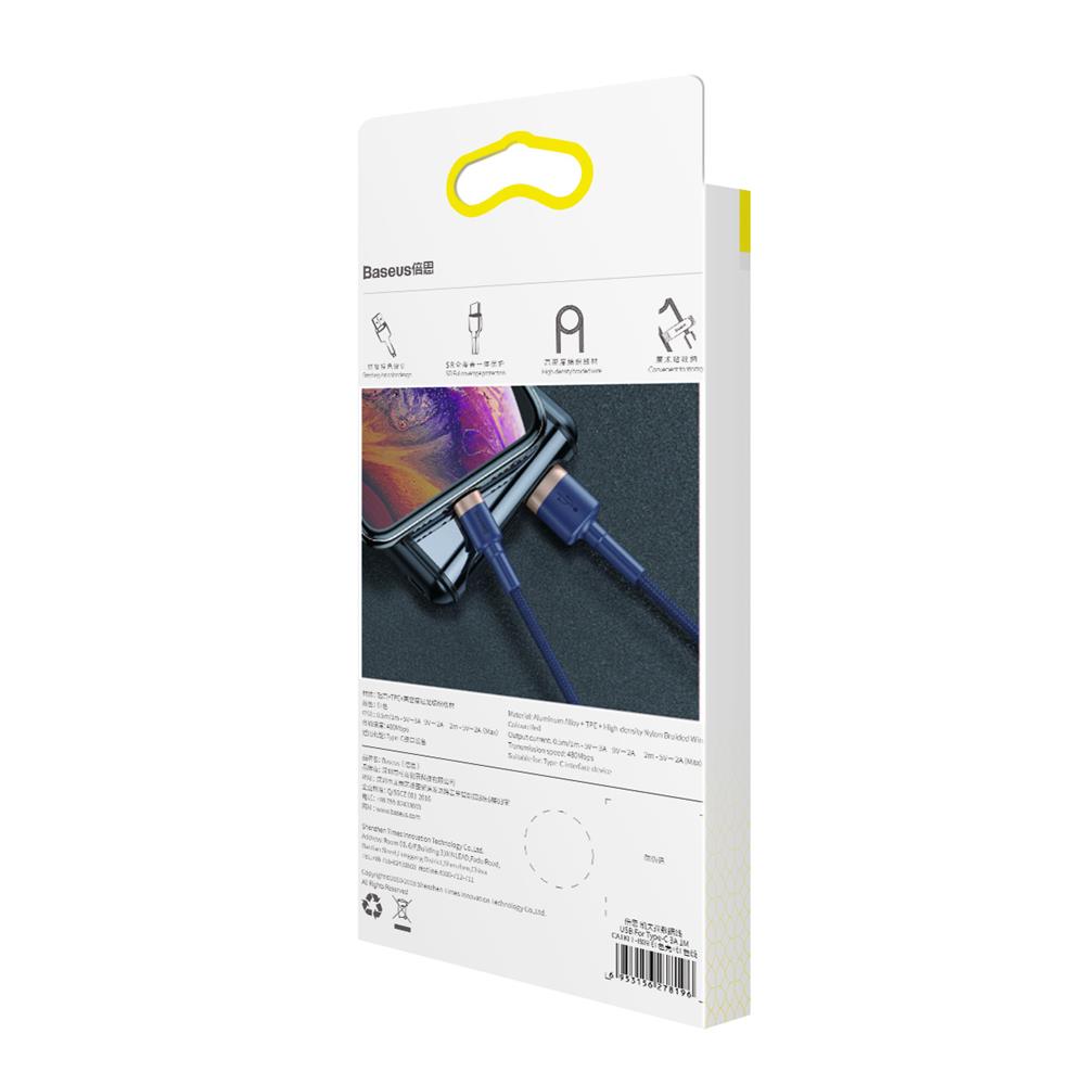 BASEUS KABEL CAFULE USB - LIGHTNING 1,0 M 2,4A ZŁOTO-NIEBIESKI