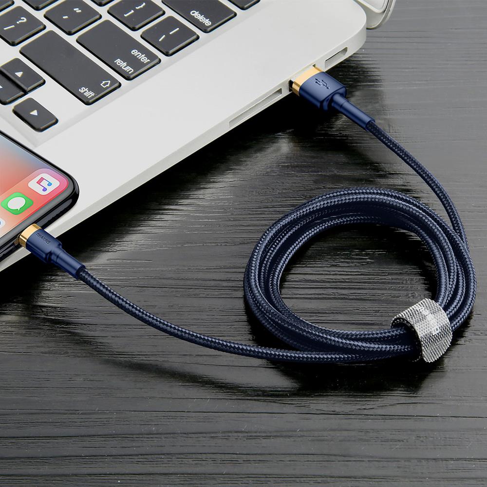 BASEUS KABEL CAFULE USB - LIGHTNING 1,0 M 2,4A ZŁOTO-NIEBIESKI