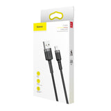 BASEUS KABEL CAFULE USB - LIGHTNING 1,0 M 2,4A SZARO-CZARNY