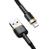 BASEUS KABEL CAFULE USB - LIGHTNING 1,0 M 2,4A ZŁOTO-CZARNY