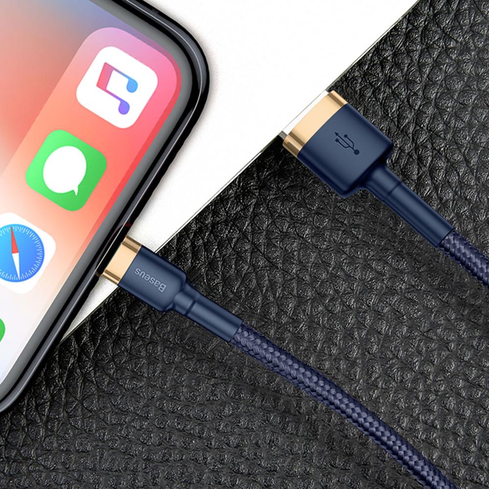 BASEUS KABEL CAFULE USB - LIGHTNING 2,0 M 1,5A ZŁOTO-NIEBIESKI