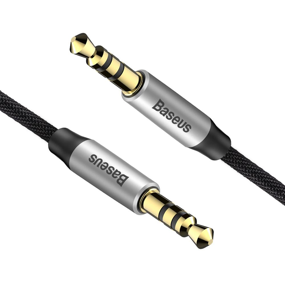 BASEUS KABEL AUDIO YIVEN M30 JACK 3,5 MM - JACK 3,5 MM 1,0 M SREBRNO-CZARNY