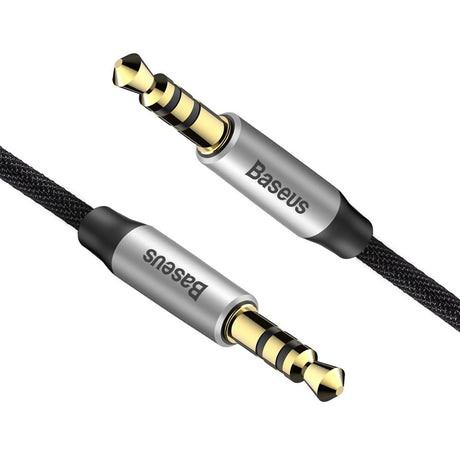 BASEUS KABEL AUDIO YIVEN M30 JACK 3,5 MM - JACK 3,5 MM 1,0 M SREBRNO-CZARNY