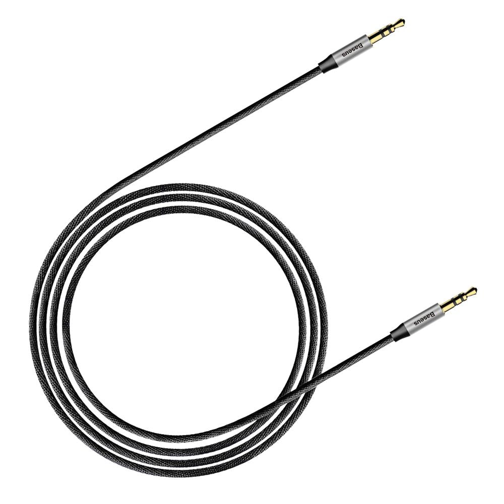 BASEUS KABEL AUDIO YIVEN M30 JACK 3,5 MM - JACK 3,5 MM 1,0 M SREBRNO-CZARNY