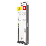 BASEUS KABEL AUDIO YIVEN M30 JACK 3,5 MM - JACK 3,5 MM 1,0 M SREBRNO-CZARNY