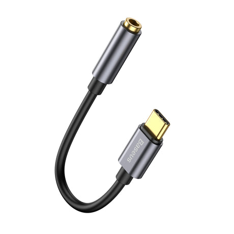 BASEUS ADAPTER L54 USB-C DO JACK 3,5 MM CIEMNO-SZARY