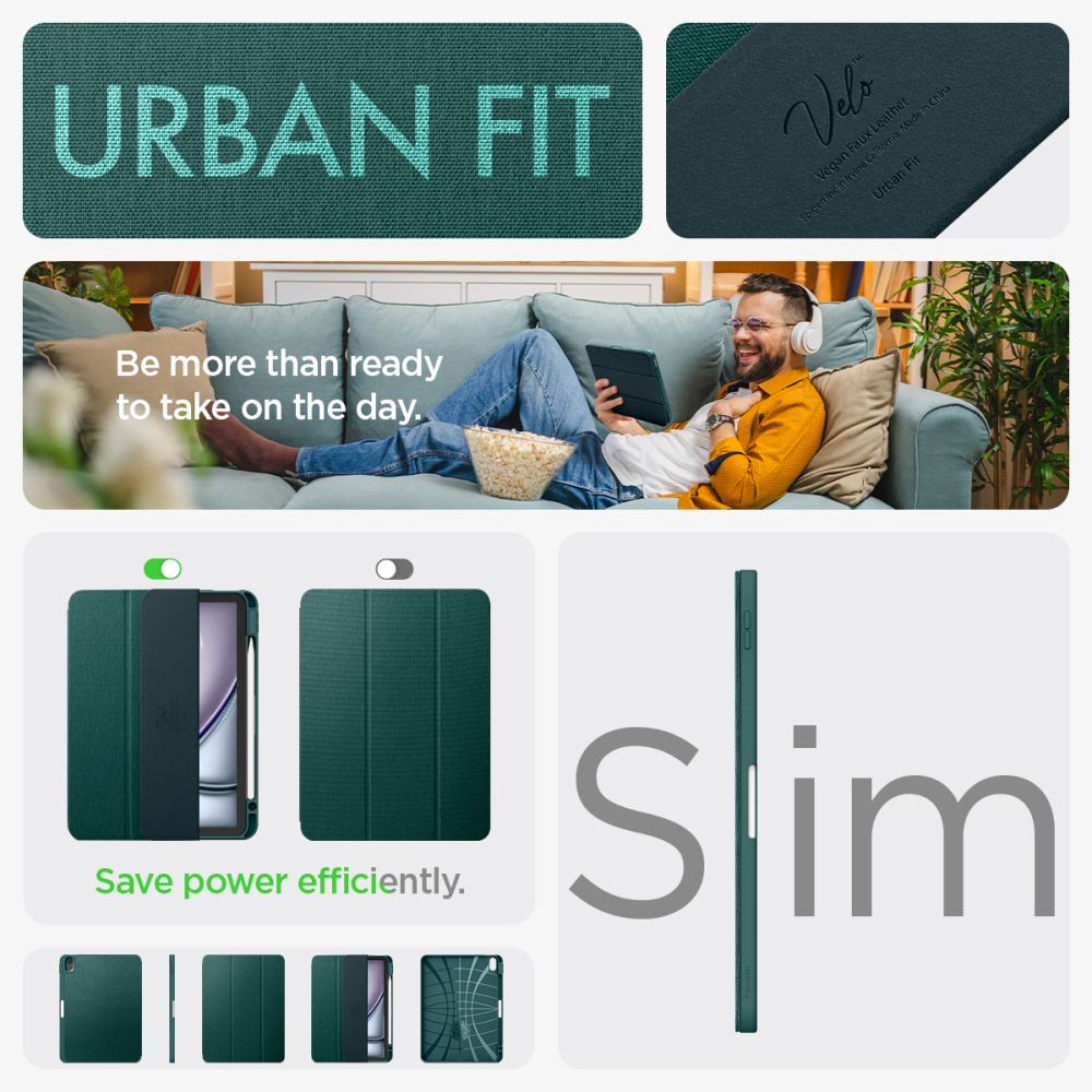 ETUI SPIGEN URBAN FIT IPAD AIR 10.9” 4 / 5 / 2020-2022 / 11” 6 / 7 / 2024-2025 ZIELONE