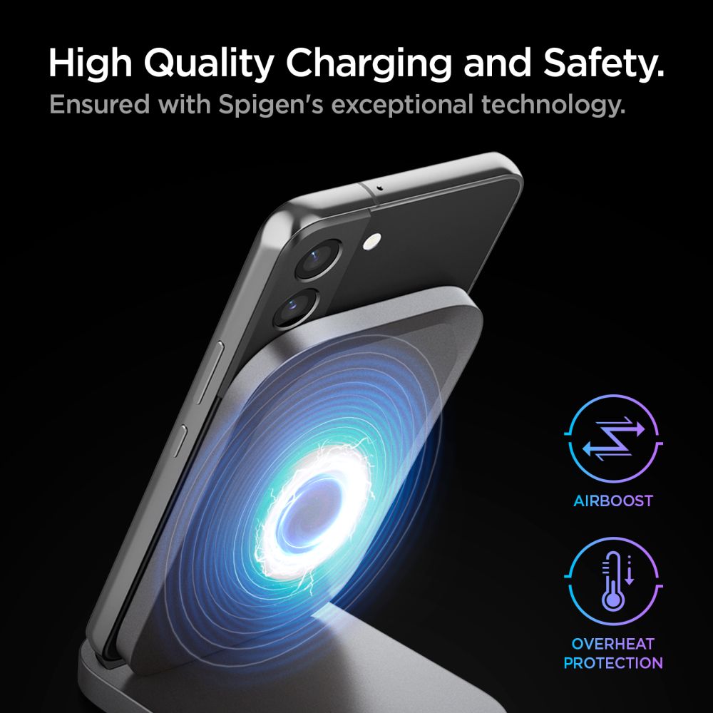 ŁADOWARKA INDUKCYJNA SPIGEN PF2102 ARCFIELD WIRELESS CHARGER 15W BLACK CZARNA