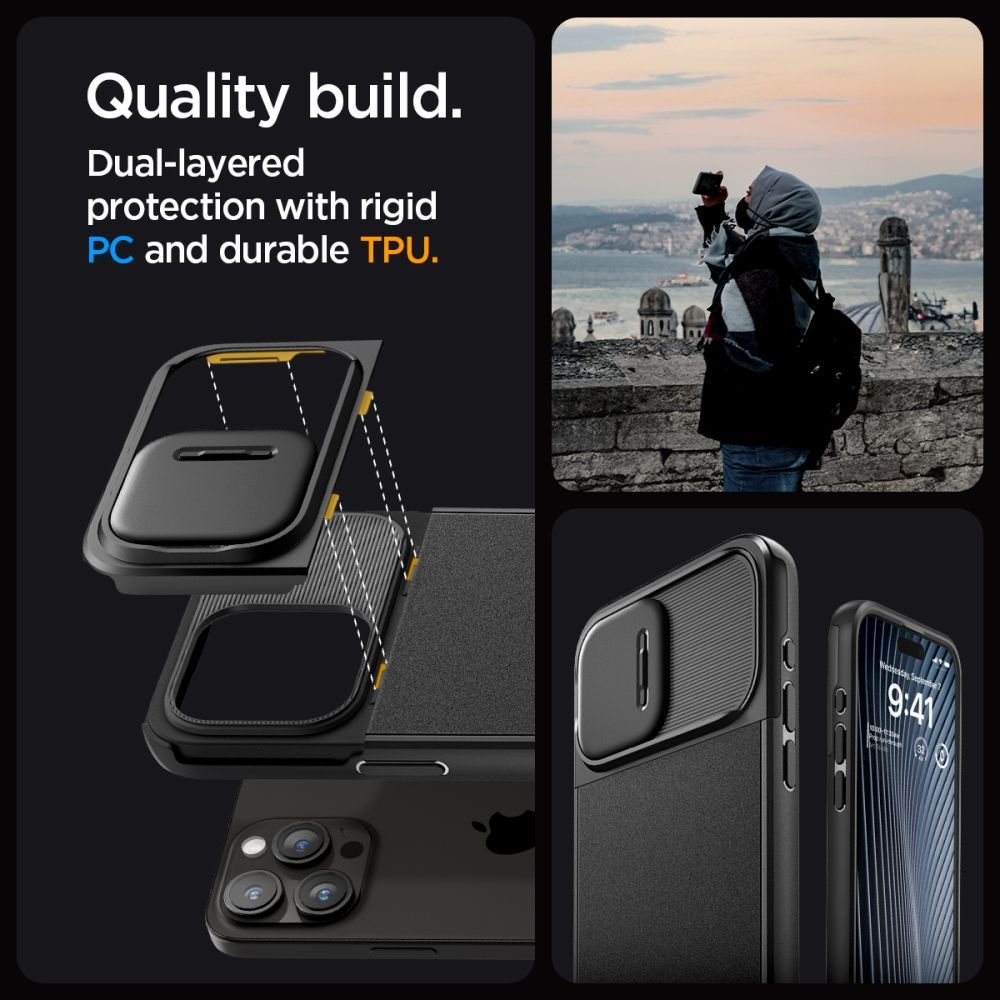 ETUI SPIGEN OPTIK ARMOR MAG MAGSAFE IPHONE 15 PRO BLACK CZARNE