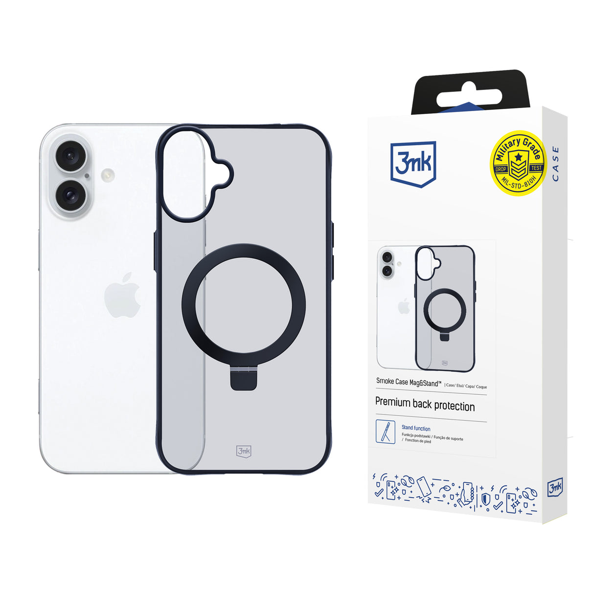ETUI APPLE IPHONE 16 PLUS - 3MK SMOKE CASE MAG&STAND