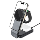 ŁADOWARKA INDUKCYJNA 3W1 TECH-PROTECT QI15W-A28 3IN1 MAGNETIC MAGSAFE WIRELESS CHARGER CZARNY