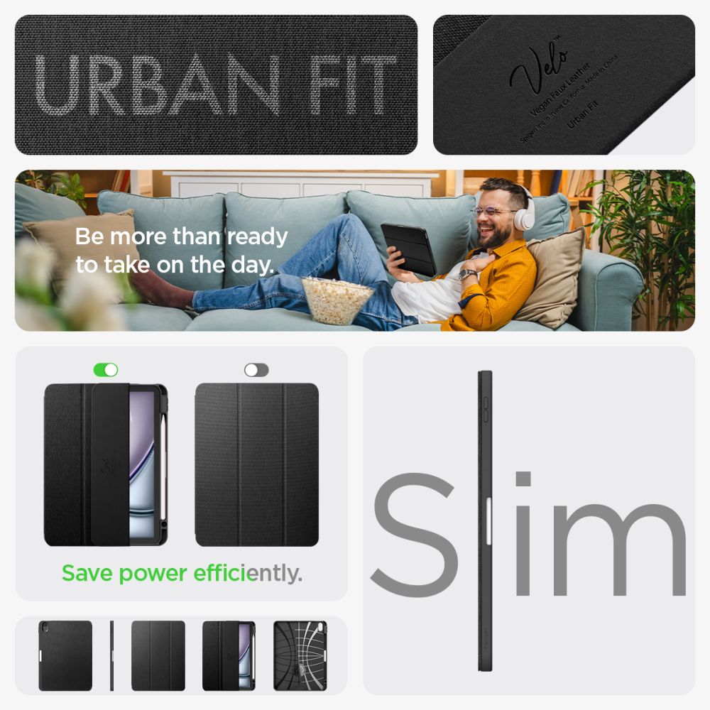 ETUI SPIGEN URBAN FIT IPAD AIR 10.9” 4 / 5 / 2020-2022 / 11” 6 / 7 / 2024-2025 CZARNE