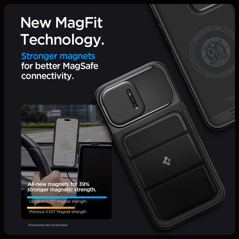 ETUI SPIGEN OPTIK ARMOR MAG MAGSAFE IPHONE 15 PRO BLACK CZARNE
